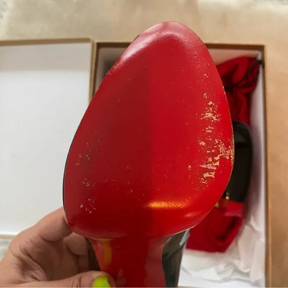 Christian Louboutin Vendome 120 Patent Leather Pumps EU 39.5 Black Red Sole - Picture 10 of 11